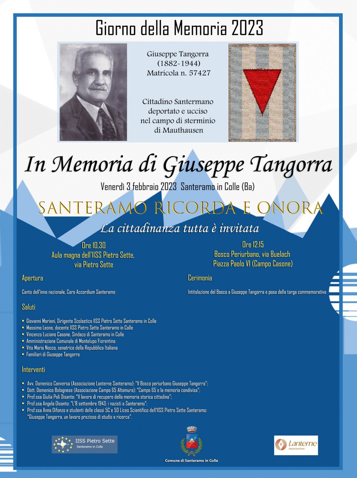 Intitolazione Bosco Periurbano di via Bulach e commemorazione di Giuseppe Tangorra